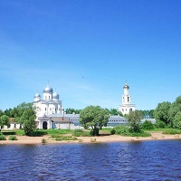 Великий Новгород. Юрьев монастырь. Панорама