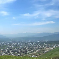 Вид на село Усть-Кокса с Теректинского хребта
