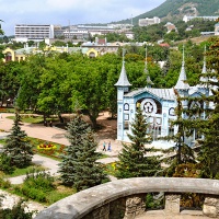 Пятигорск. Парк «Цветник». Вид на Лермонтовскую галерею