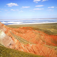 Астраханская область. Вид с горы Большое Богдо на озеро Баскунчак